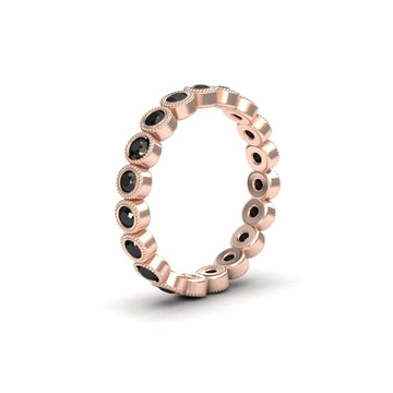 Black Diamond Milgrain Bezel Set Eternity Band - Ira