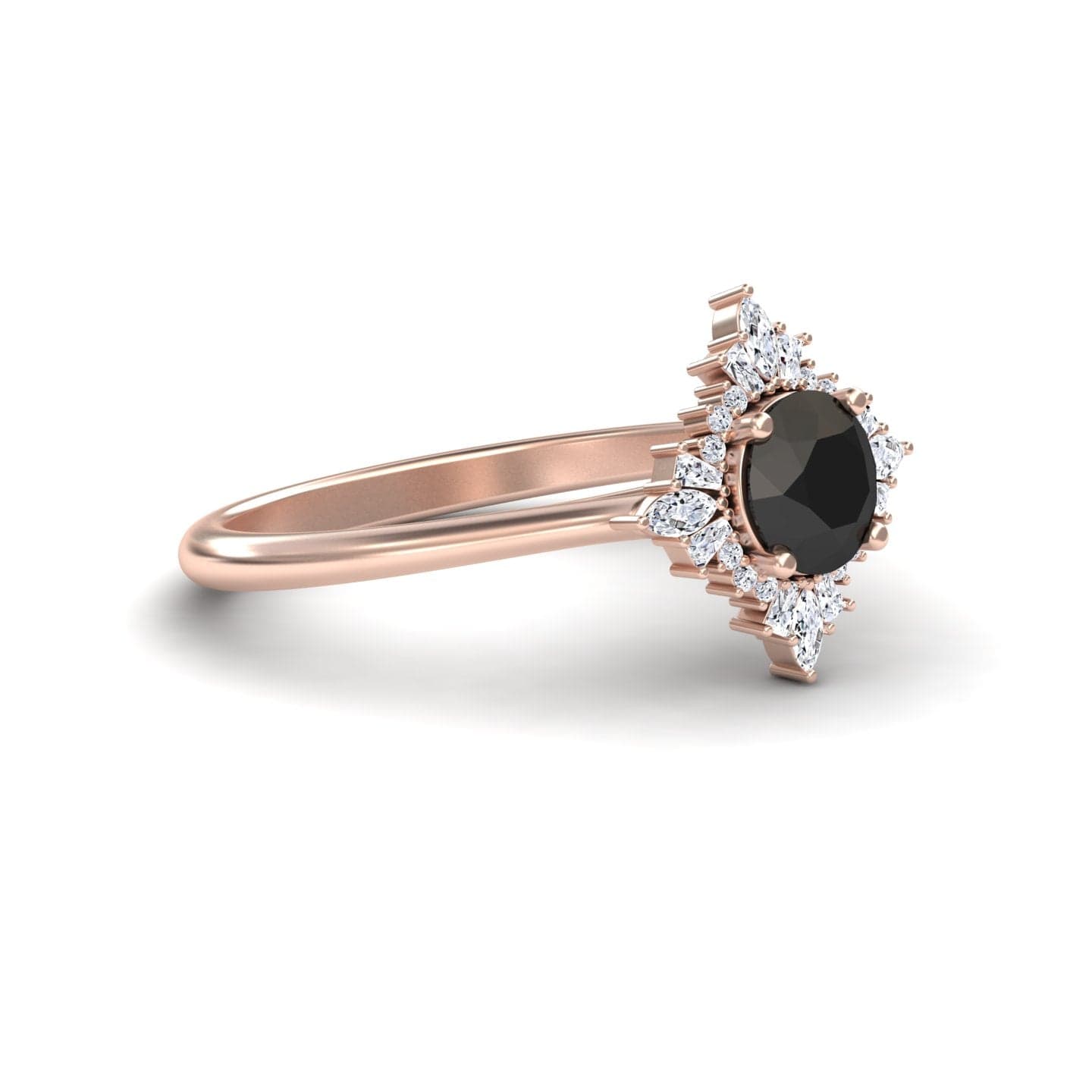 Black Diamond and White Diamond Ring: A Harmonious Dance of Contrasting Brilliance - MYSR54