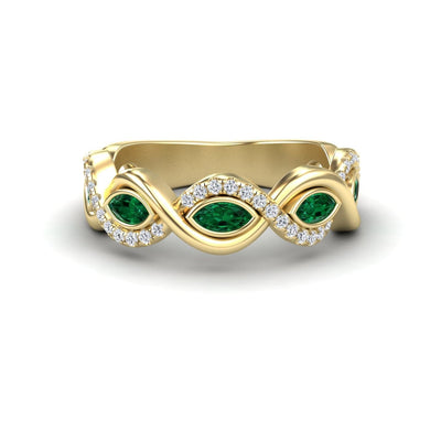 Emerald & Diamond Infinity Twist Band