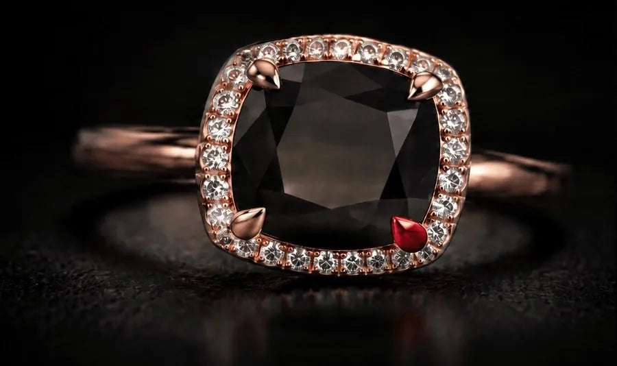 Rougeoir ring with a single red prong
